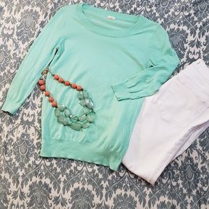 J.Crew Tibbi Sweater Mint Green Size XS 3/4 Sleeve